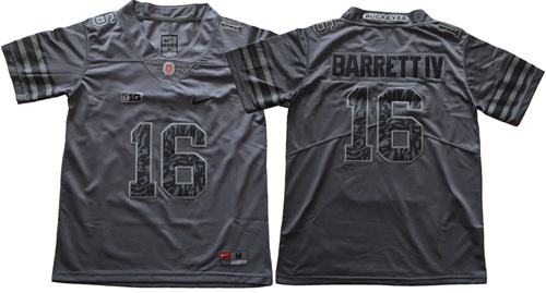 Buckeyes #16 J. T. Barrett IV Gray New Alternate Legend Limited Stitched Youth NCAA Jersey - Click Image to Close